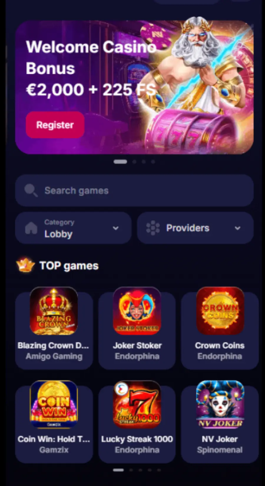 Nvcasino app