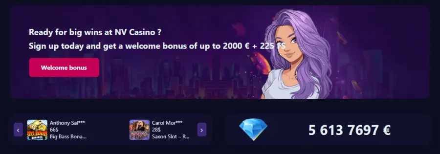 Nvcasino bonus code